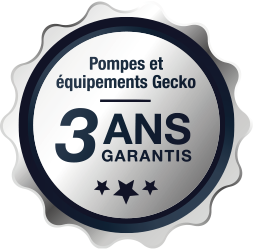 Pompes et équipements Gecko garantis 3 ans